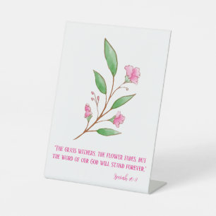 Floral the Word of God Reclamebord Met Voetstuk