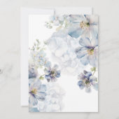 Floral theepot elegante blauwe bruiloft kaart (Achterkant)