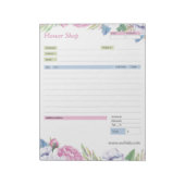 Floral Thema Bestelformulier en Factuur Notitieblo Notitieblok (Linkerzijde)