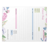 Floral Thema Bestelformulier en Factuur Notitieblo Notitieblok (Voorkant)