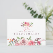 Floral thema bruidsmeisje Kaart (Staand voorkant)