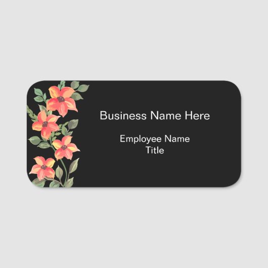 Floral Theme Employee Name ID Labels Naamplaatje (Voorkant)