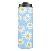 Floral thermal mug, daisy flowers  thermosbeker (Voorkant)
