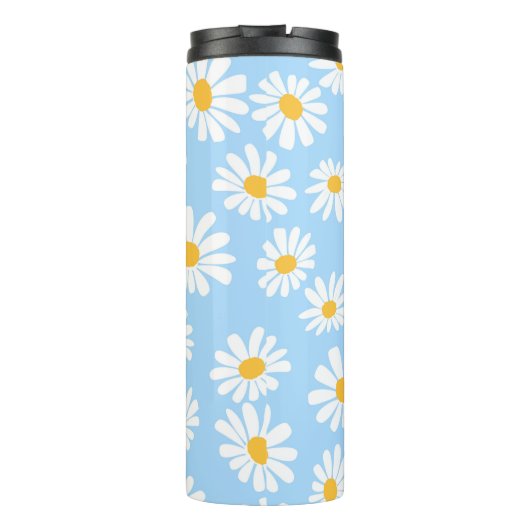 Floral thermal mug, daisy flowers  thermosbeker (Achterkant)