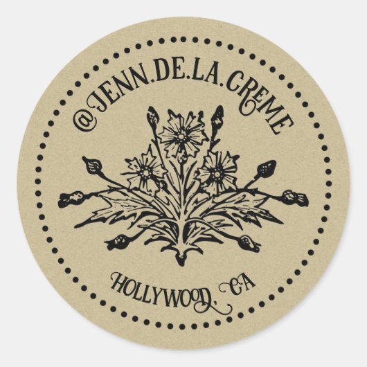  Floral Thistle Networking Ronde Sticker (Voorkant)