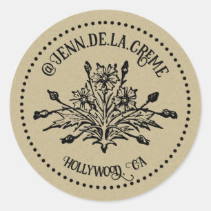 Floral Thistle Networking Ronde Sticker