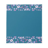 Floral Tide Notitieblok - Deep Blauwgroen Border L (Voorkant)