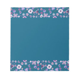 Floral Tide Notitieblok - Deep Blauwgroen Border L