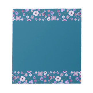 Floral Tide Notitieblok - Deep Blauwgroen Border L