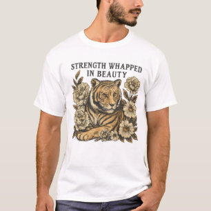 Floral Tiger – Kracht en Schoonheid Ontwerp T-shirt