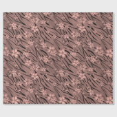 Floral tijgerprint cadeaupapier (Vlak)