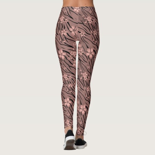 Floral tijgerprint leggings (Achterkant)