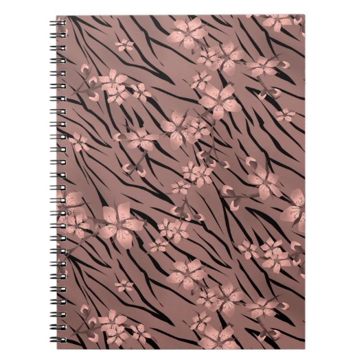 Floral tijgerprint notitieboek (Voorkant)