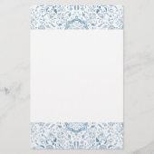 Floral Tile Pattern Blue Briefpapier (Voorkant)