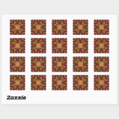 Floral Tile Vierkante Sticker (Vel)