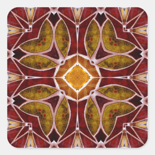 Floral Tile Vierkante Sticker (Voorkant)