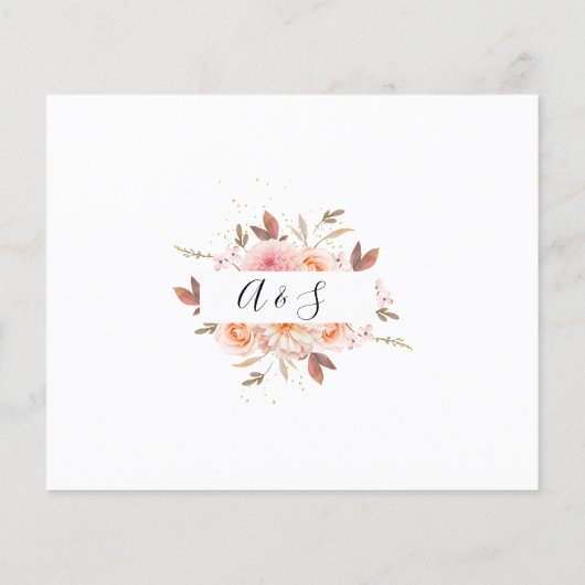 Floral Time Capsule trouwdag kaart (Achterkant)