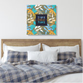 Floral Time Neemt TIme Faux Canvas Print (Insitu (Slaapkamer))