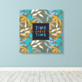 Floral Time Neemt TIme Faux Canvas Print (Insitu (Houten vloer))