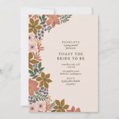Floral Toast de Bruid Cocktail Hour Douche Kaart (Voorkant)