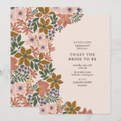 Floral Toast de Bruid Cocktail Hour Douche Kaart (Voorkant / Achterkant)