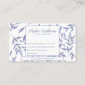  floral toile blauw visitekaartje (Voorkant)