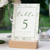 Floral Toile Green Wedding Kaart