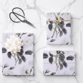 Floral Toile-Grey, Pink, Blue Inpakpapier Vel