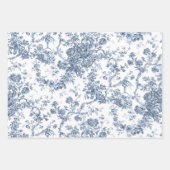 Floral Toile-Grey, Pink, Blue Inpakpapier Vel (Voorkant 3)