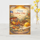 Floral Tools Happy Labor Day Kaart (Gele Bloem)