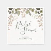 Floral Top Border Vrijgezellenfeest Green Sjabloon Servet (Voorkant)