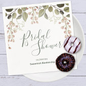 Floral Top Border Vrijgezellenfeest Green Sjabloon Servet