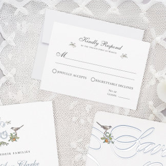 Floral Tortelduifjes Response Kaart