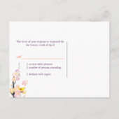 Floral Tortelduifjes Wedding RSVP Uitnodiging Briefkaart (Achterkant)