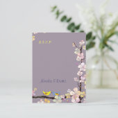 Floral Tortelduifjes Wedding RSVP Uitnodiging Briefkaart (Staand voorkant)