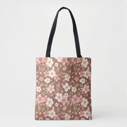 Floral Tote Bag - Over The Shoulder (Voorkant)