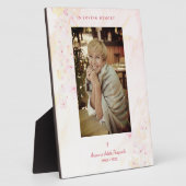 Floral Traditional & Elegant Roze Foto Funeral Fotoplaat (Zijkant)