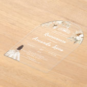 Floral Transparant Acryl Quinceañera Uitnodigingen (Laagn)