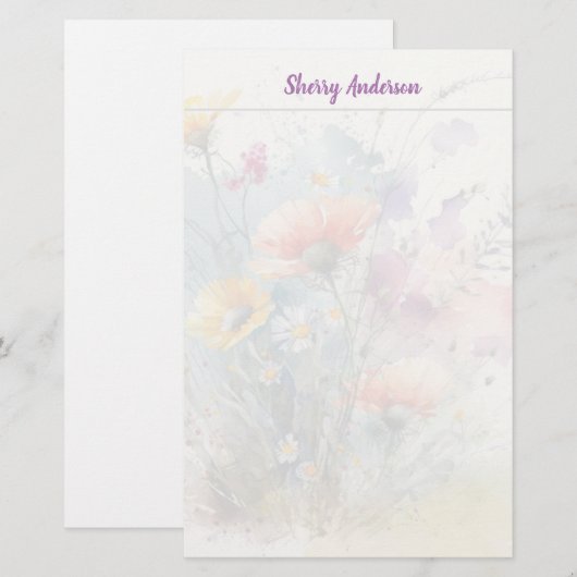 Floral Transparant Briefpapier (Voorkant / Achterkant)