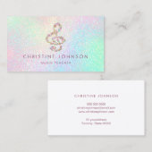 Floral Treble Clef Muziekleraar Visitekaartje (Voorkant / Achterkant)