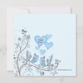 Floral Tree Birds Boy Baby shower Invitation Kaart (Achterkant)