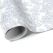 Floral Trellis Gray - White Cadeaupapier (Rol Hoek)