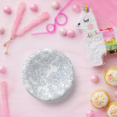 Floral Trellis Gray - White Papieren Kommen (Feest)