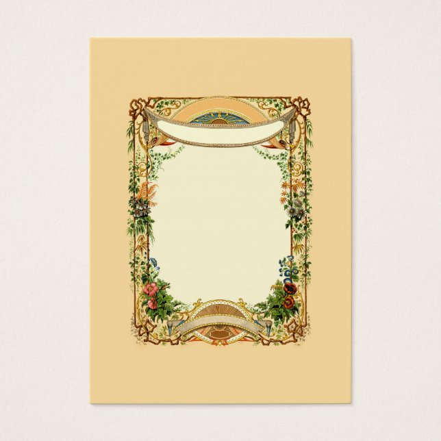   Floral Trellis Page Border Design Visitekaartje (Voorkant)