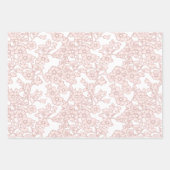 Floral Trellis Peach - White Inpakpapier Vel (Voorkant)