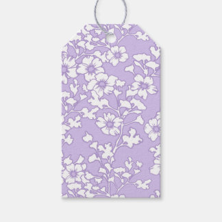 Floral Trellis White - Purple Cadeaulabel