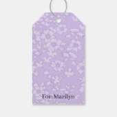 Floral Trellis White - Purple Cadeaulabel (Achterkant)