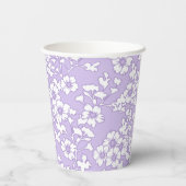 Floral Trellis White - Purple Papieren Bekers (Achterkant)
