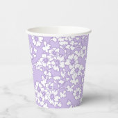 Floral Trellis White - Purple Papieren Bekers (Links)