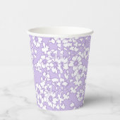 Floral Trellis White - Purple Papieren Bekers (Rechts)